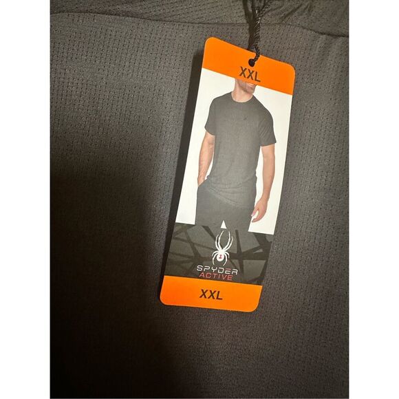 Spyder Men’s Black Work Out Short Sleeve Top Size XXL New - Picture 4 of 5